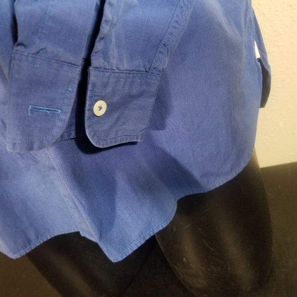 Thomas Pink Men Blue Dress Shirt Size US 14 - Picture 7 of 8